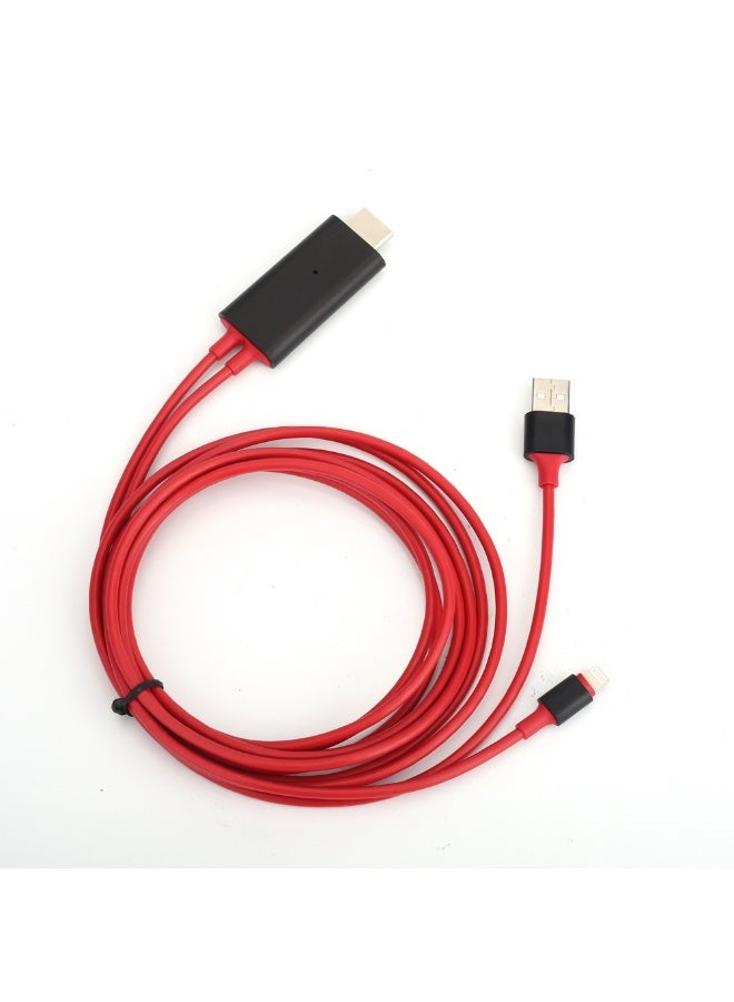 ProOne PCH75 Lightning to HDTV Cable - Full HD 1080p - Connect iPhone/iPad to TV, Plug & Play, Fast Charging, 180cm (6ft) - Compatible with iPhone, iPad & All Lightning Port Devices - Image 2